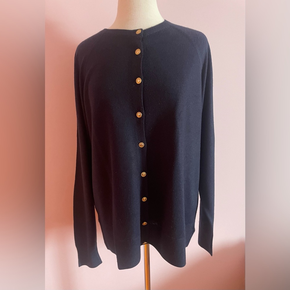 Vintage Navy Cardigan with Gold Buttons